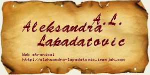 Aleksandra Lapadatović vizit kartica